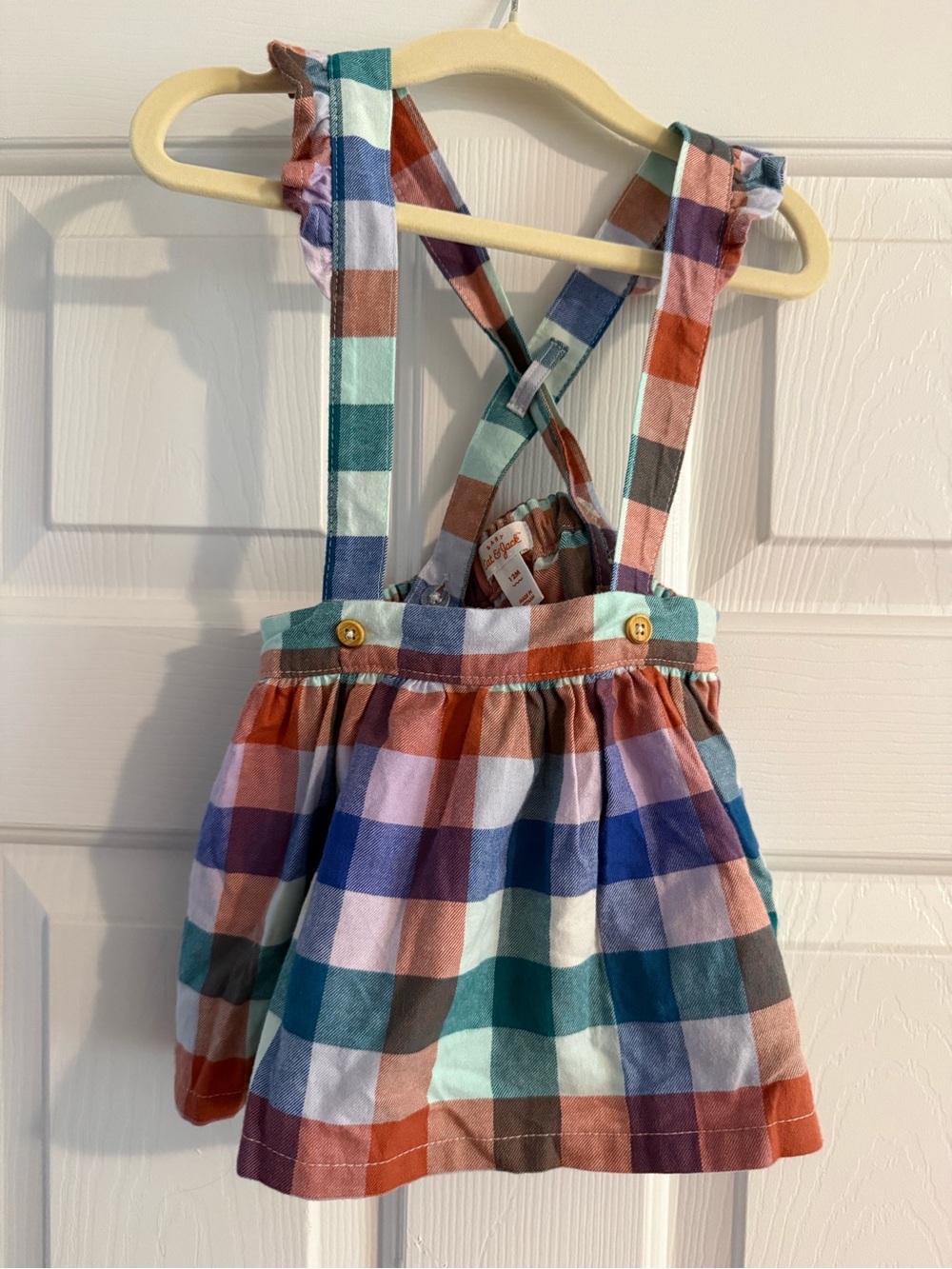 Cat & Jack Plaid Suspender Skirt in Blue, Teal, Pink, Rust